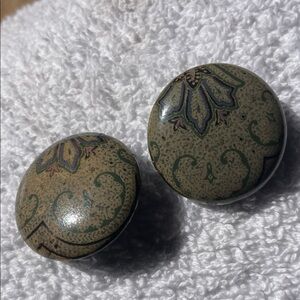 Vintage blue and green  Clip-On Earrings